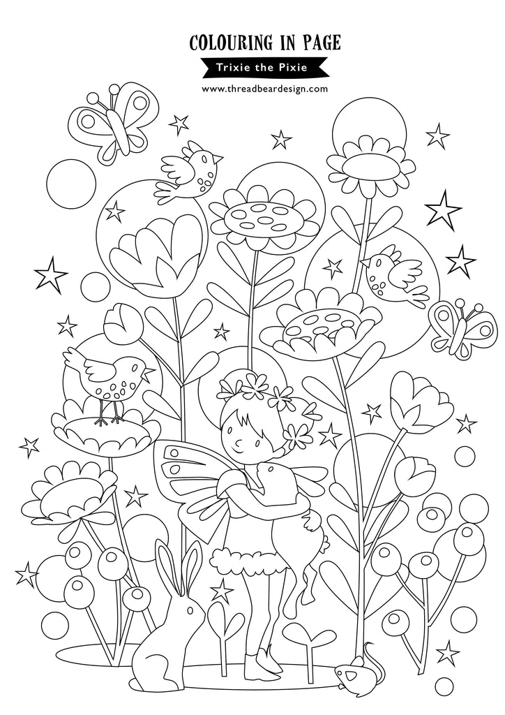 Trixie the Pixie colouring in page