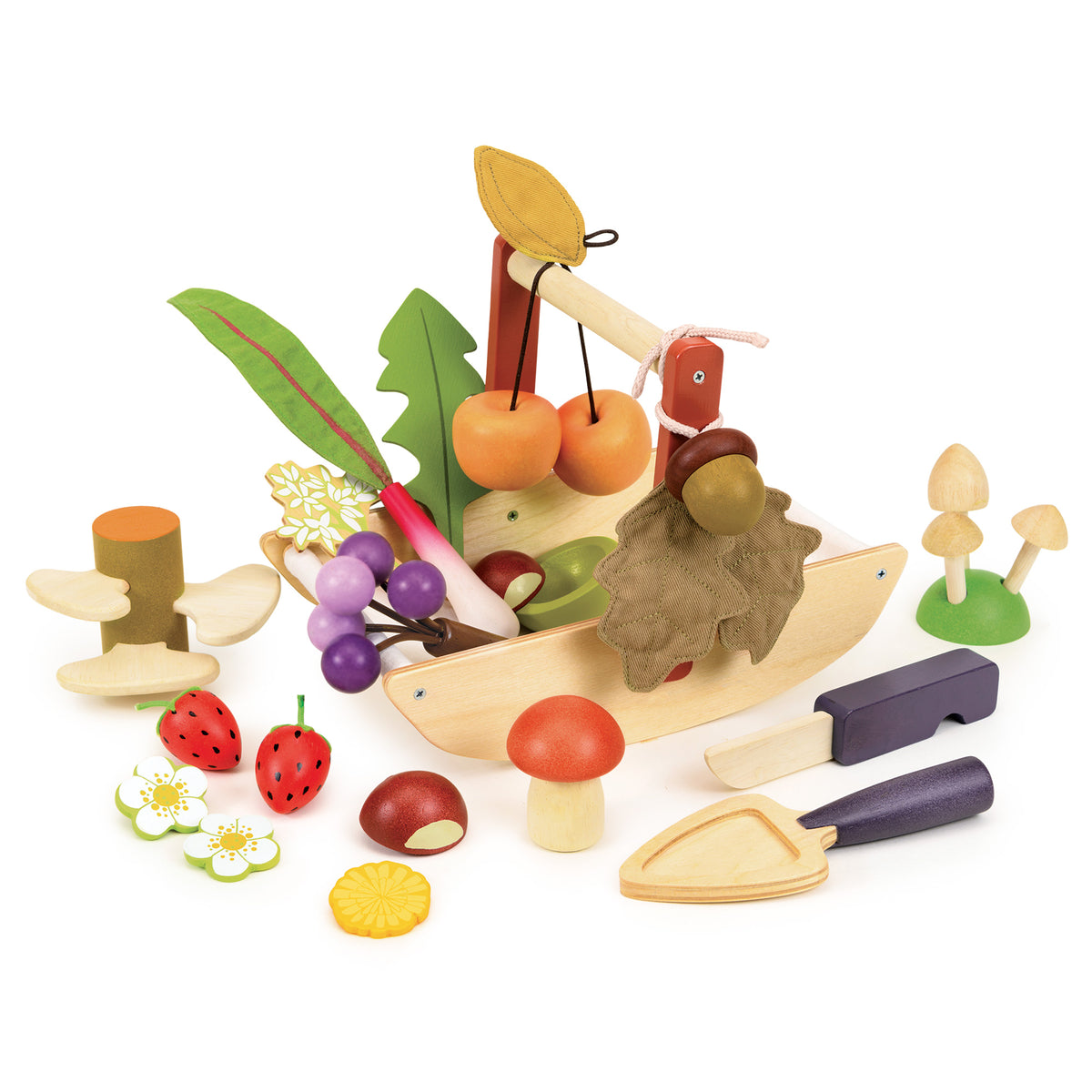 Tender Leaf Wooden Wild Wood Foraging Trug Toy for children