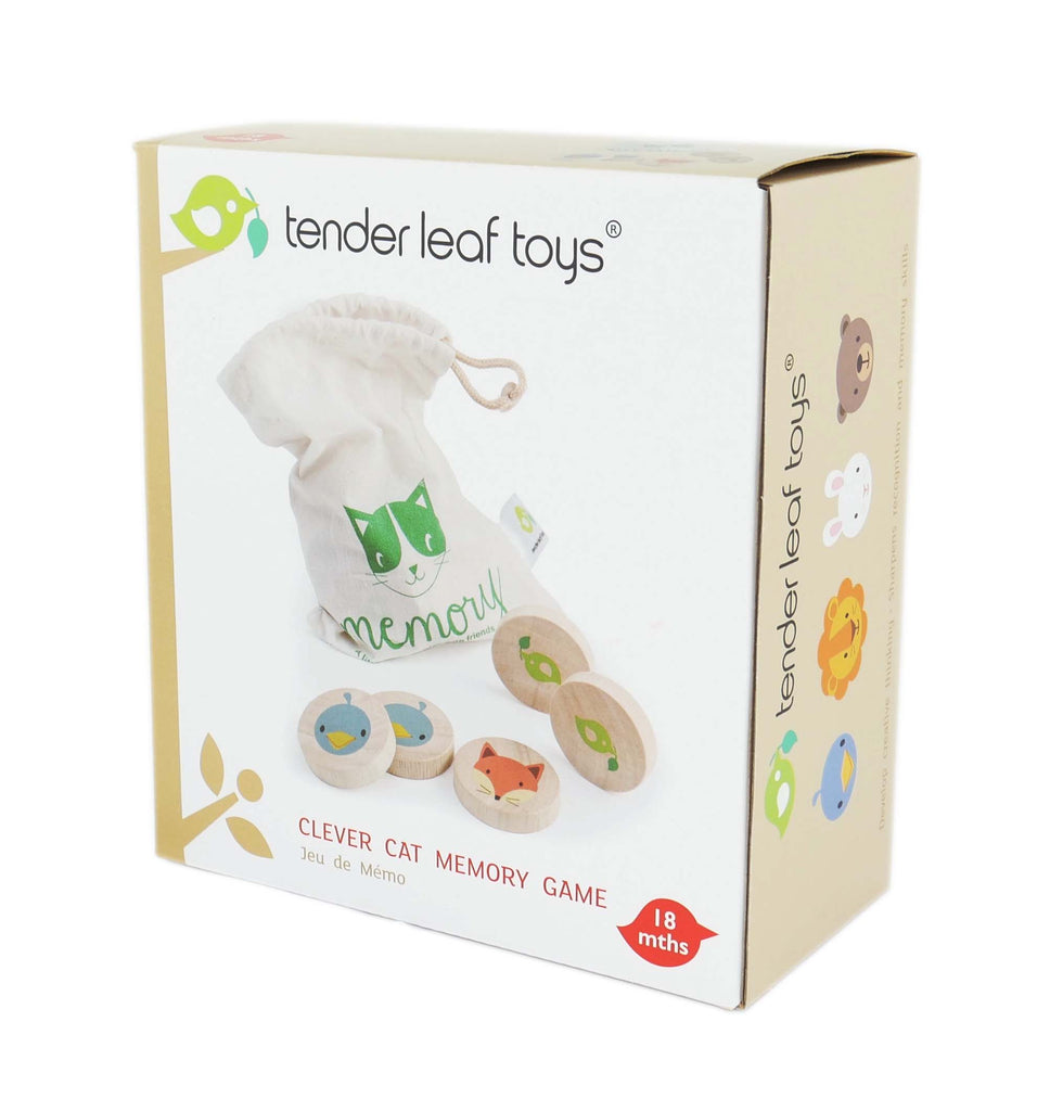 Tender Leaf Toys wooden memory game with animal faces