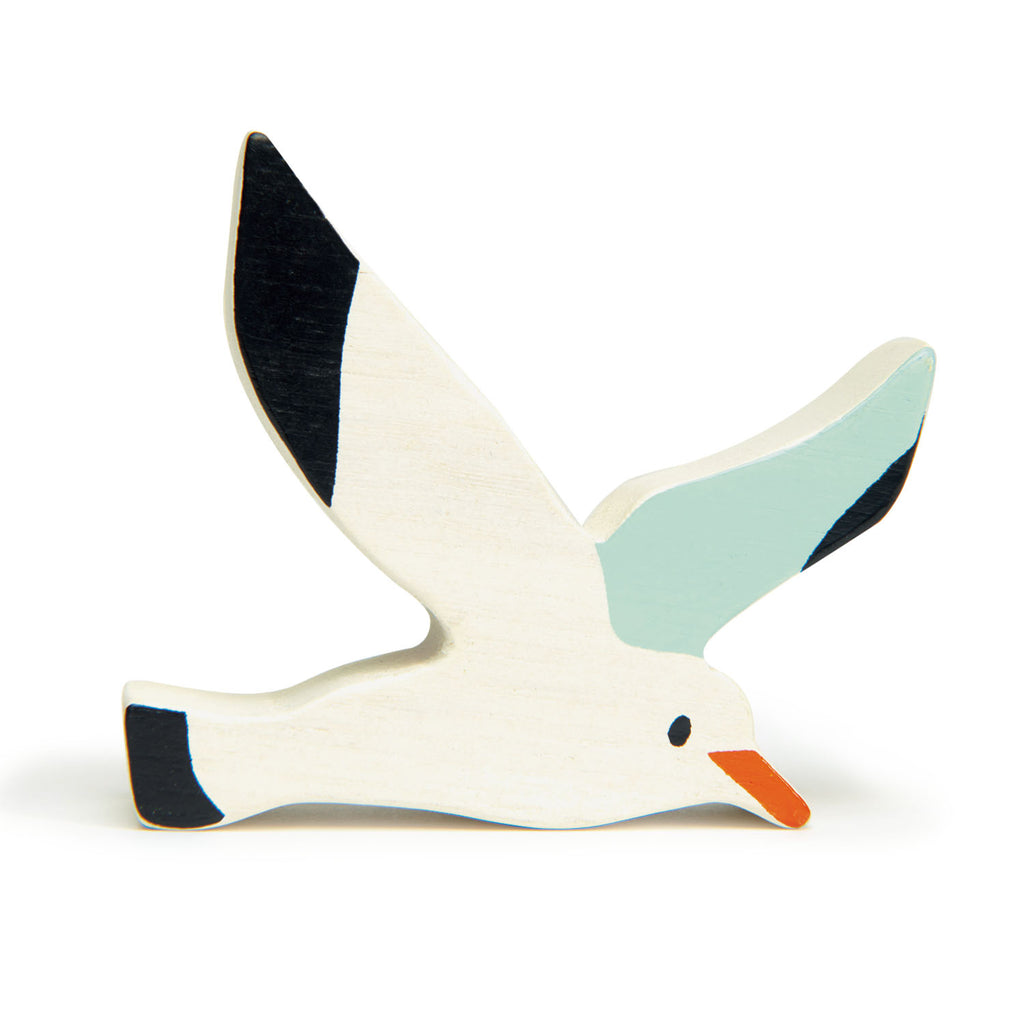Tenderleaf wooden seagull animal toy in white