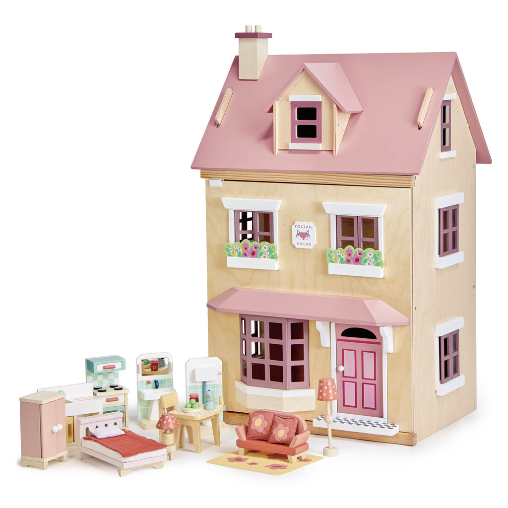 Tender Leaf Toys wooden dolls house with furniture