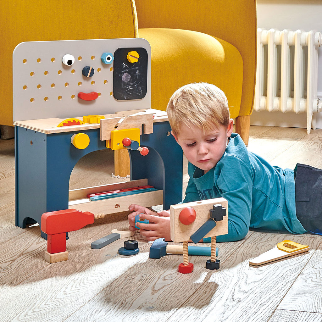 Children's wooden tool benches