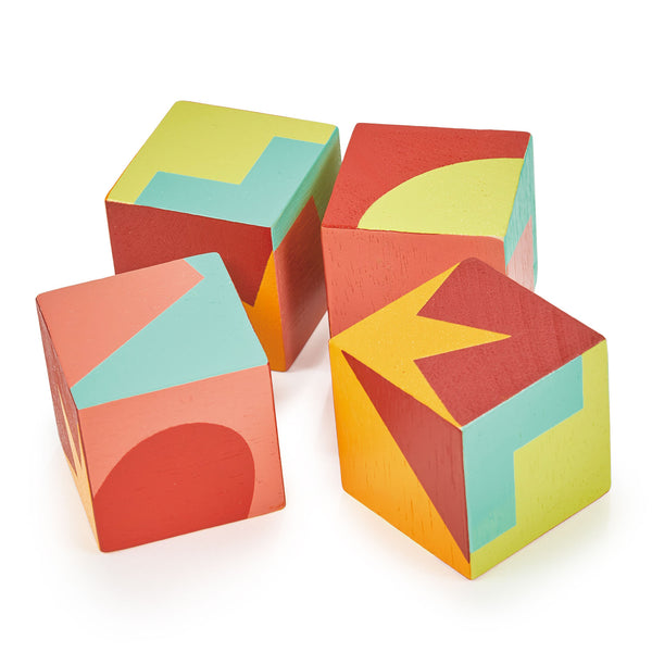 Mentari wooden Toy Colour Blocks pattern cubes