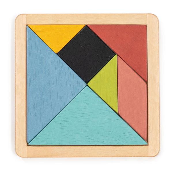 Mentari wooden tangram puzzle in tray