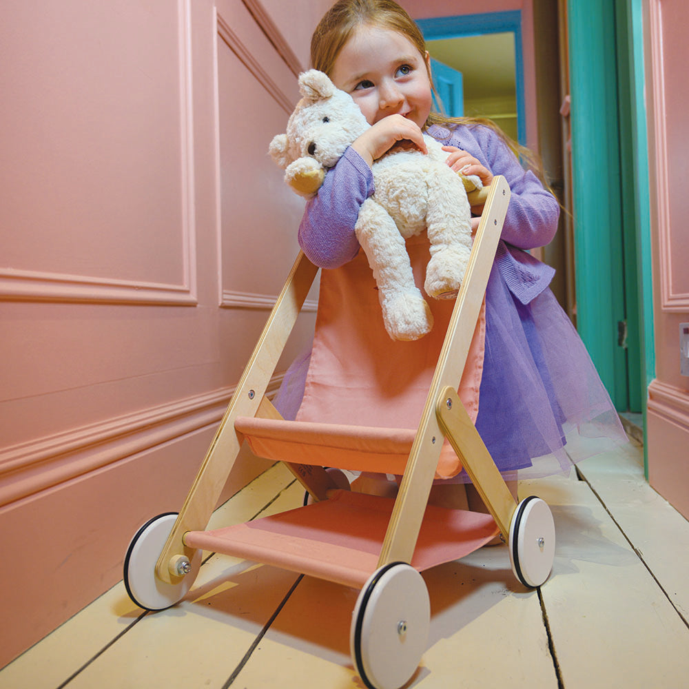 Baby Doll Stroller Mentari Toys Wooden Pretend Play