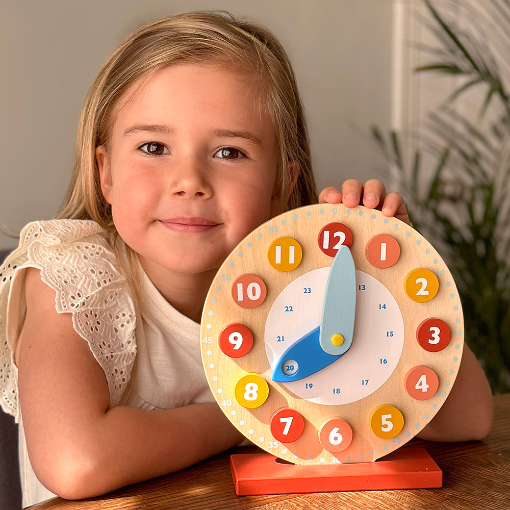 Clock Toy Design Teaching Clock | Mentari Toys | Wooden Educational Toys – ThreadBeardesign
