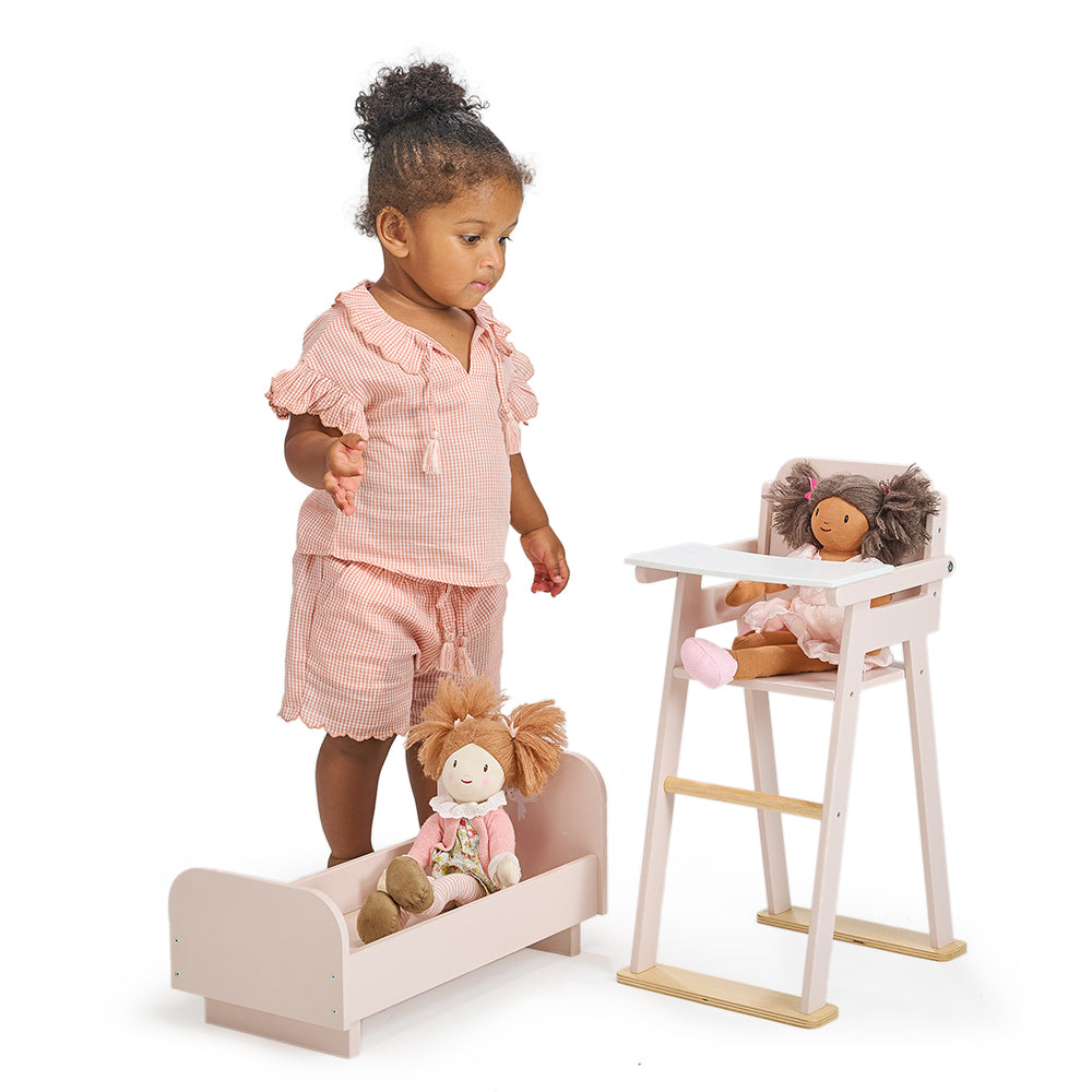 Doll Toys Doll Bed And Highchair Set In Interactive Baby Doll With