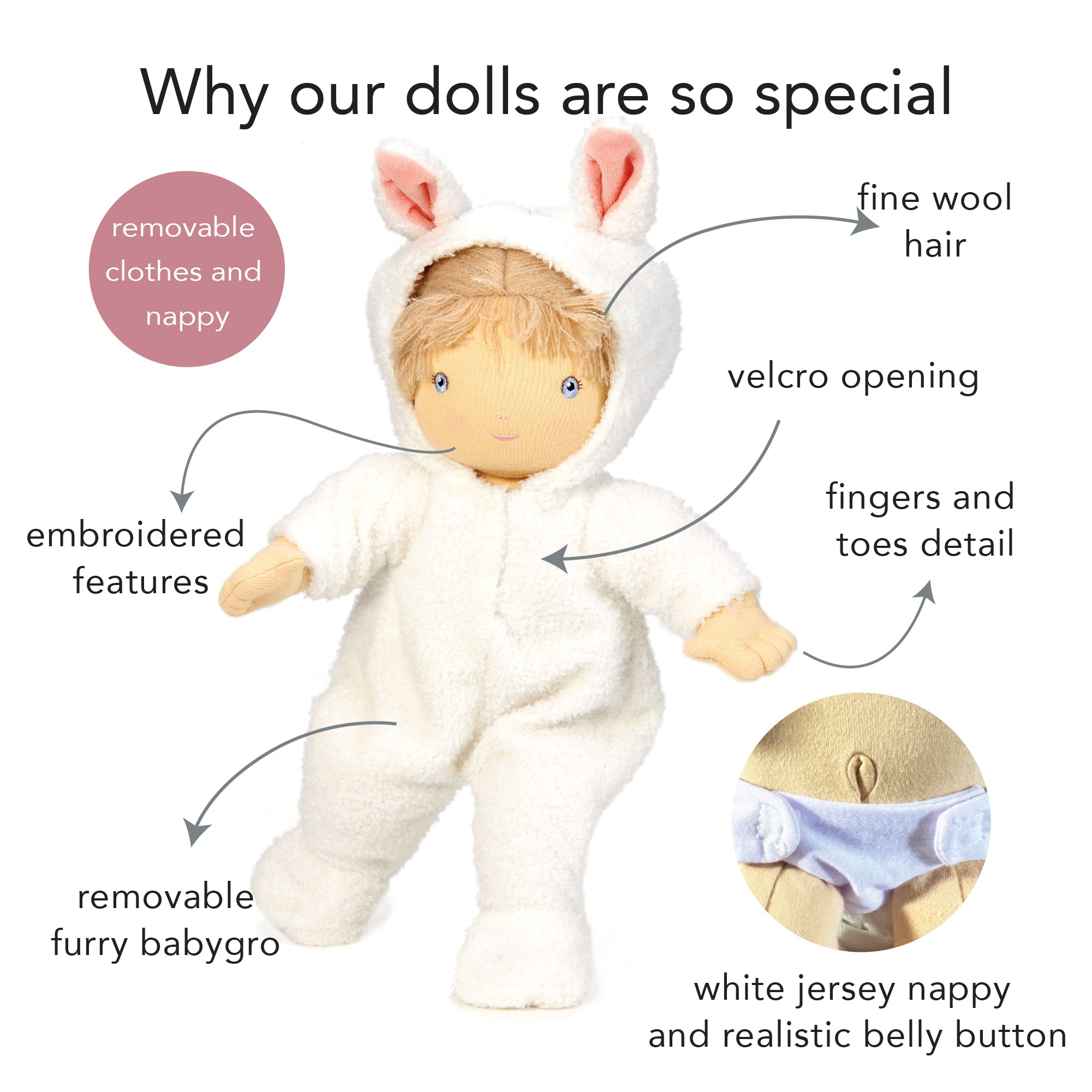 ThreadBear Design Children Baby Lilli Doll - Main Image