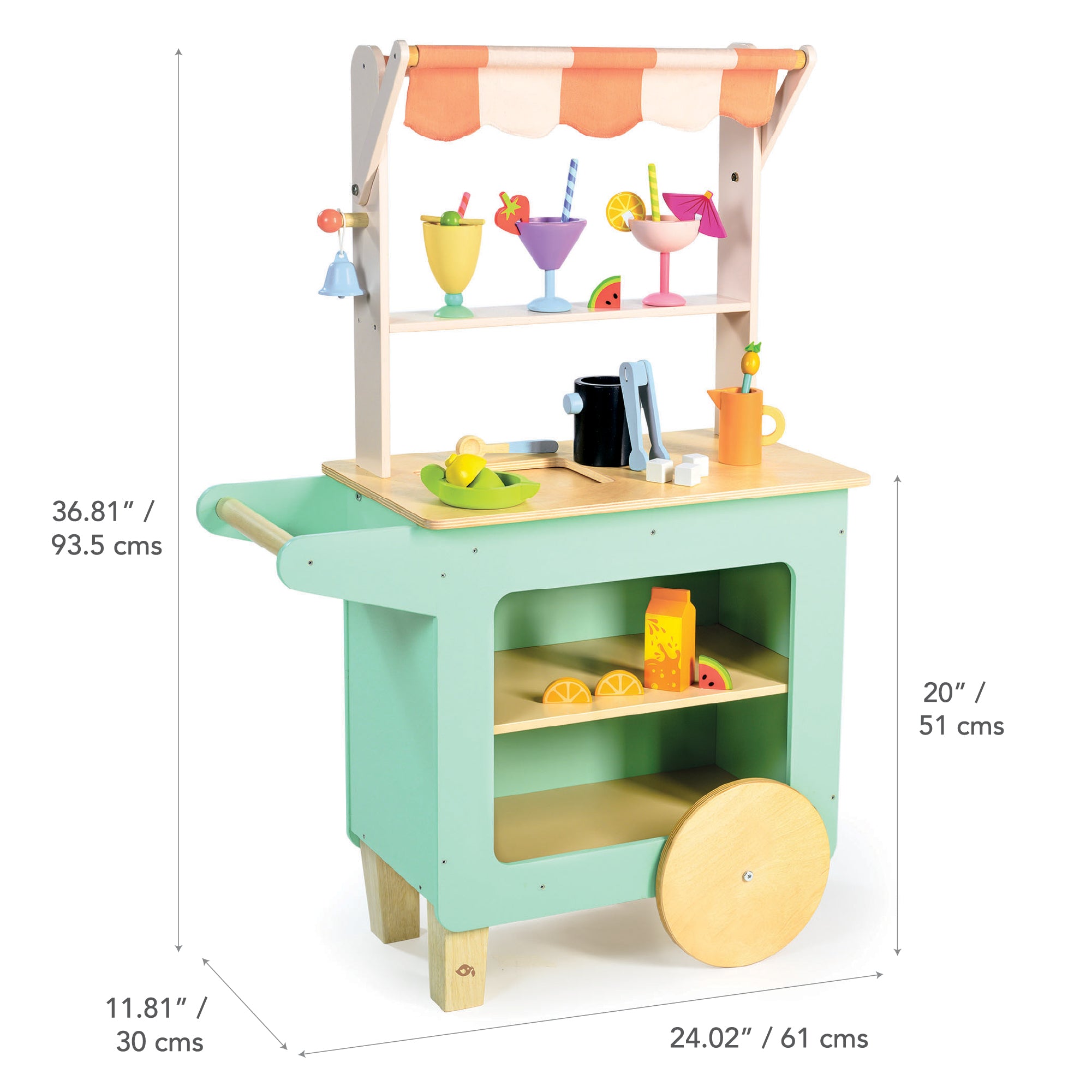 Tender Leaf Wooden Toy Trolley Cart Tender Leaf- Ice Cream Cart