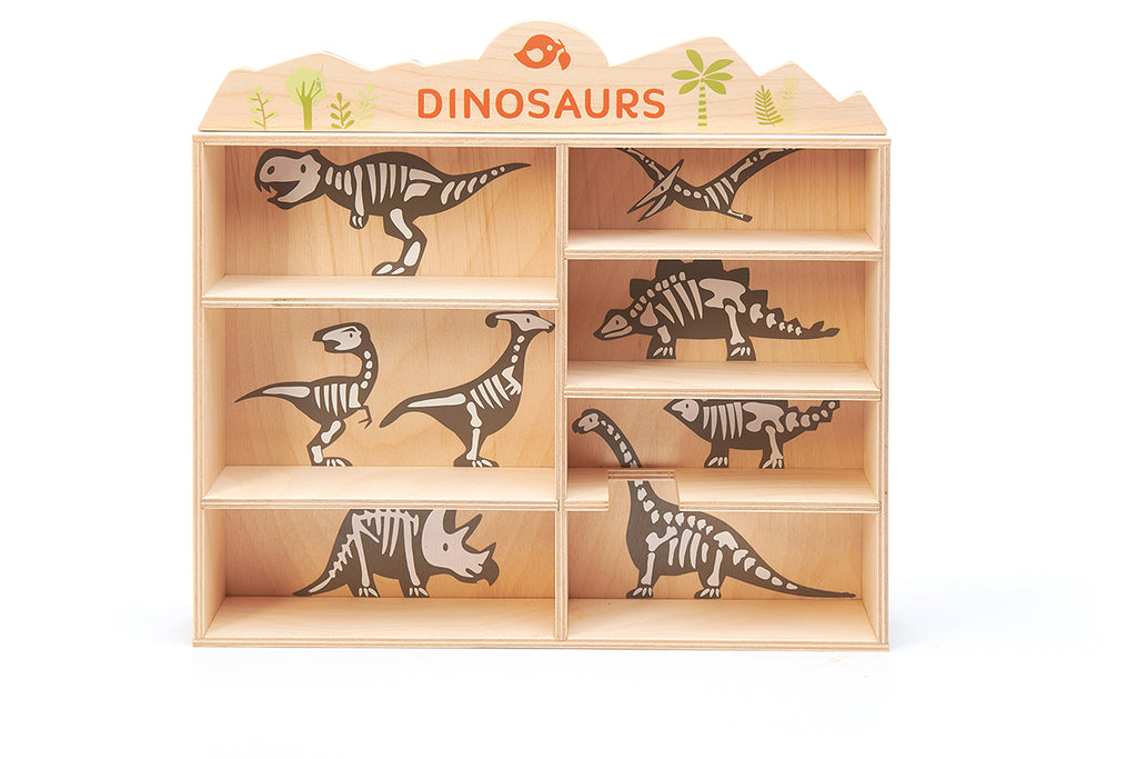 Tenderleaf wooden toys dinosaur animal and shelf set educational toy