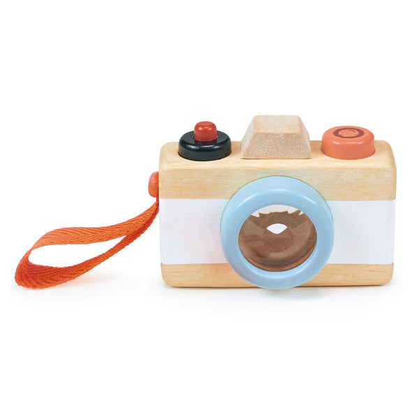 Mentari wooden toy camera with kaleidoscope lens