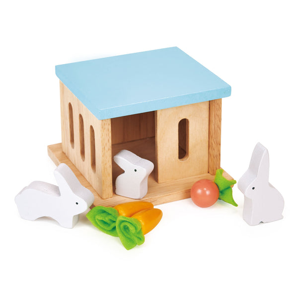 Mentari wooden rabbit hutch pet set for dolls houses