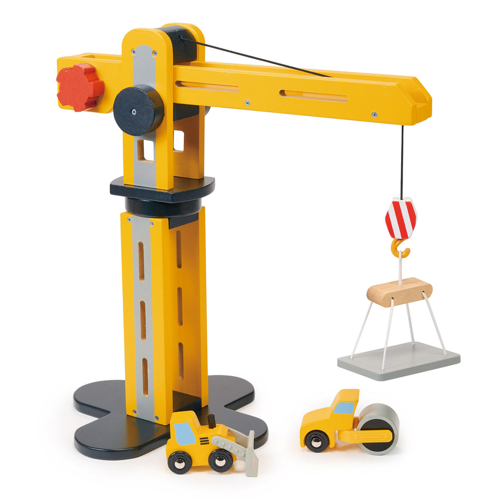 Big Yellow crane construction toy mentari