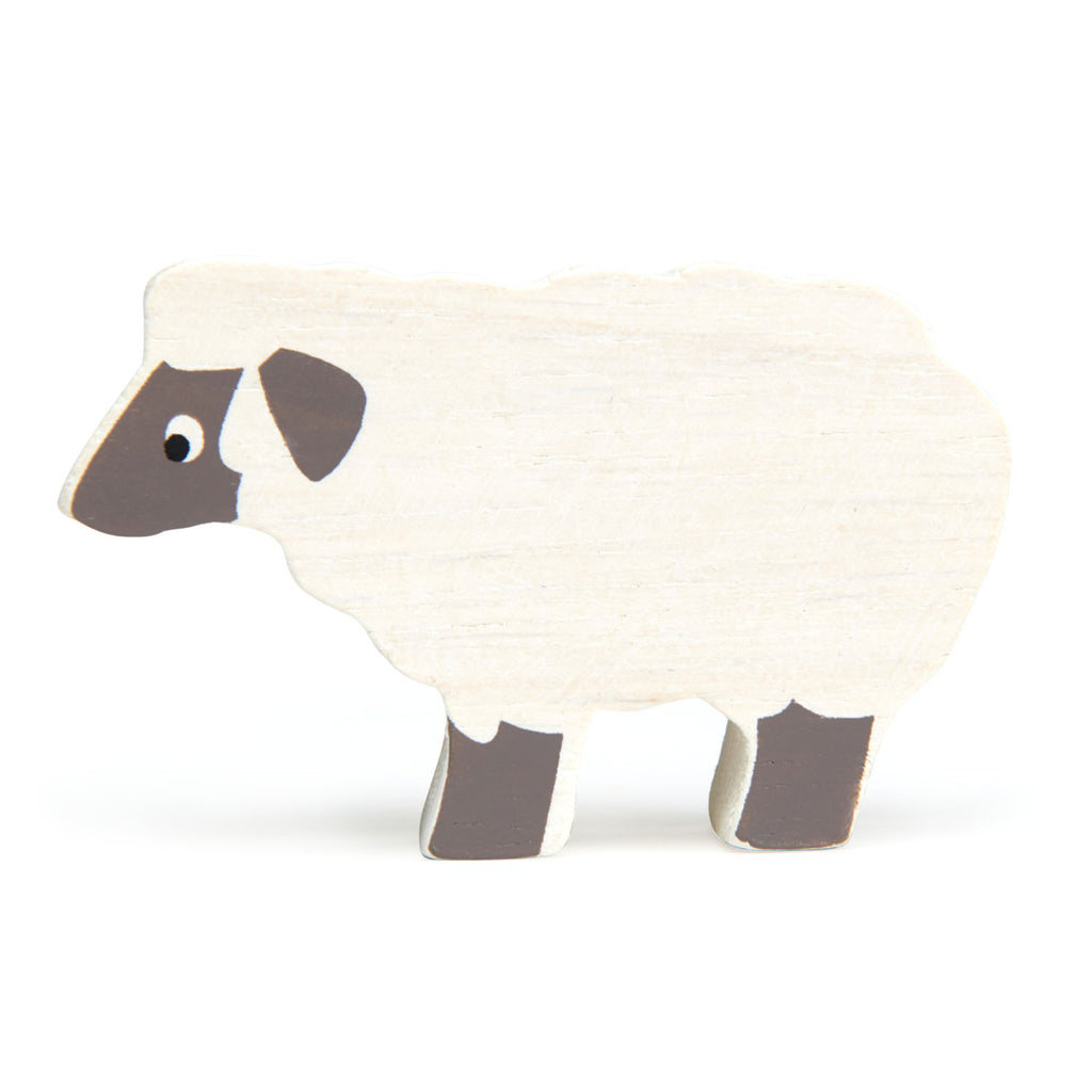 Tender Leaf wooden sheep toy in white
