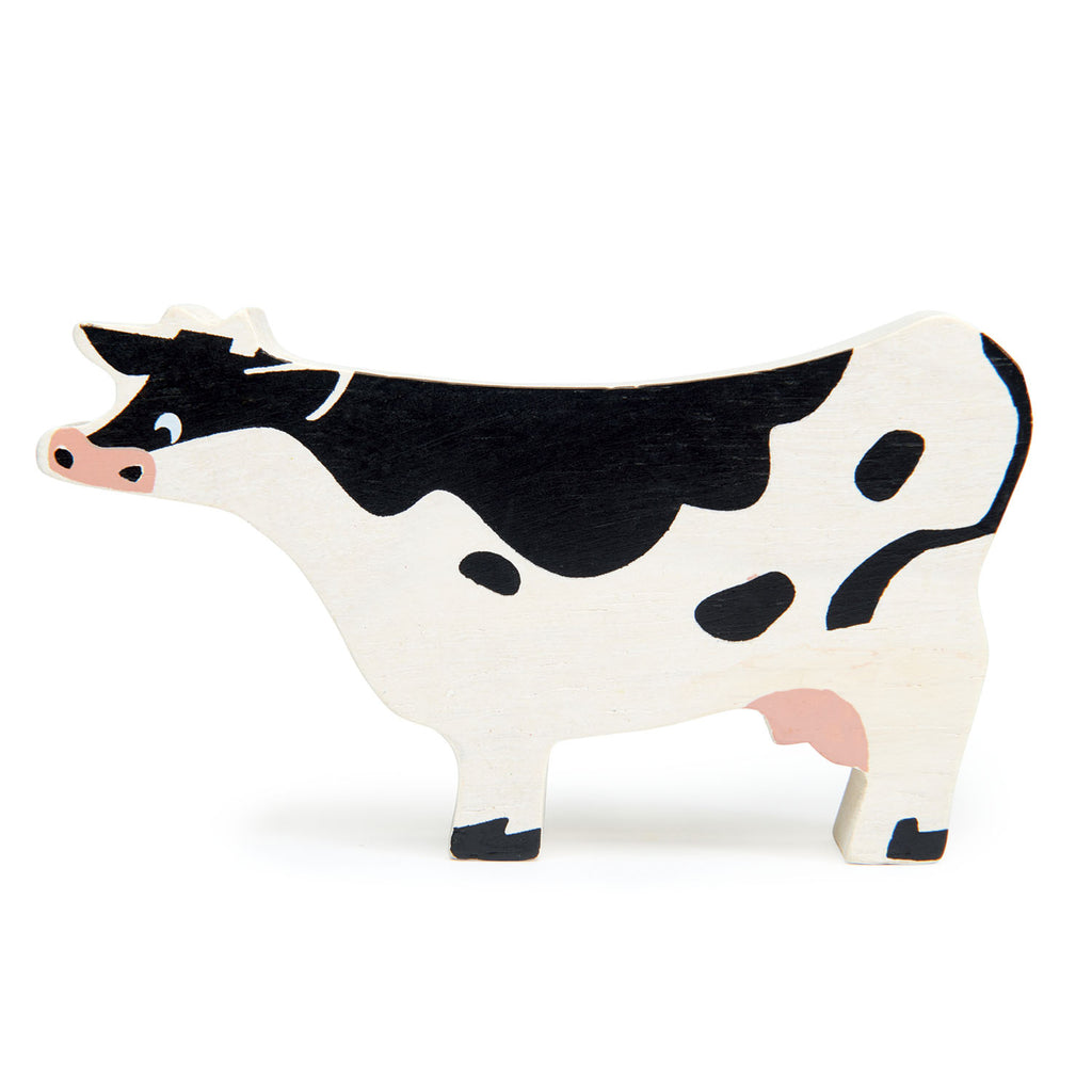 Tender Leaf wooden toys animal cow in black and white