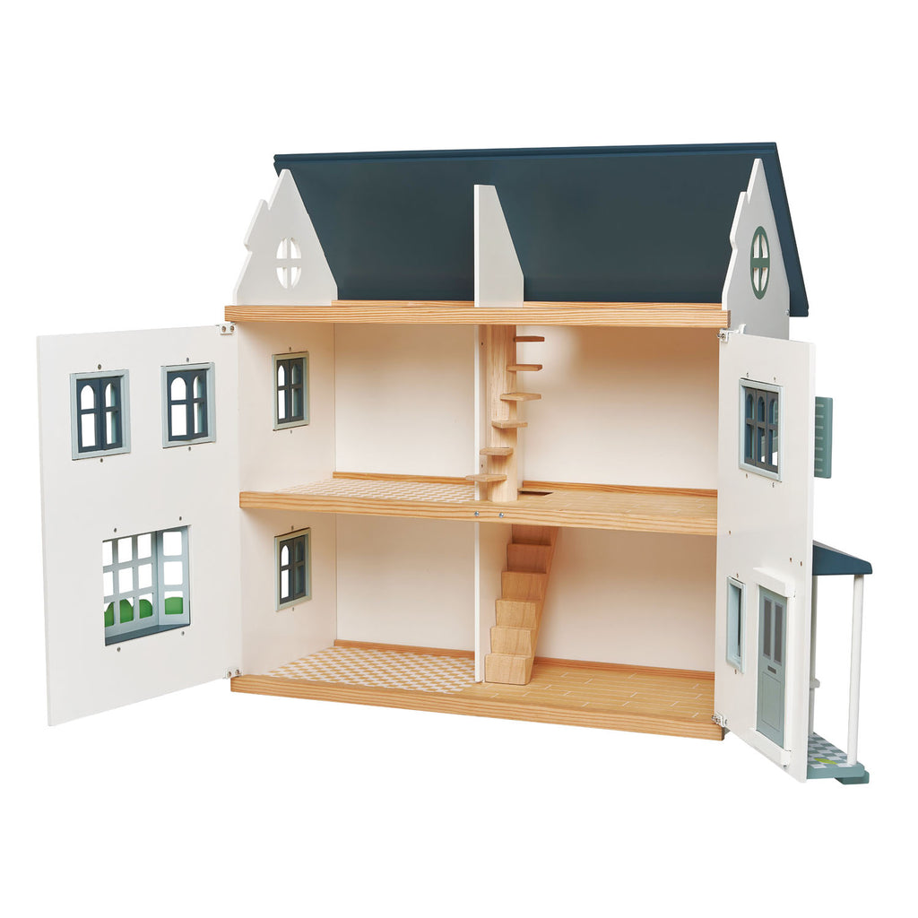 Tender Leaf wooden toy dolls house dovetail house in white