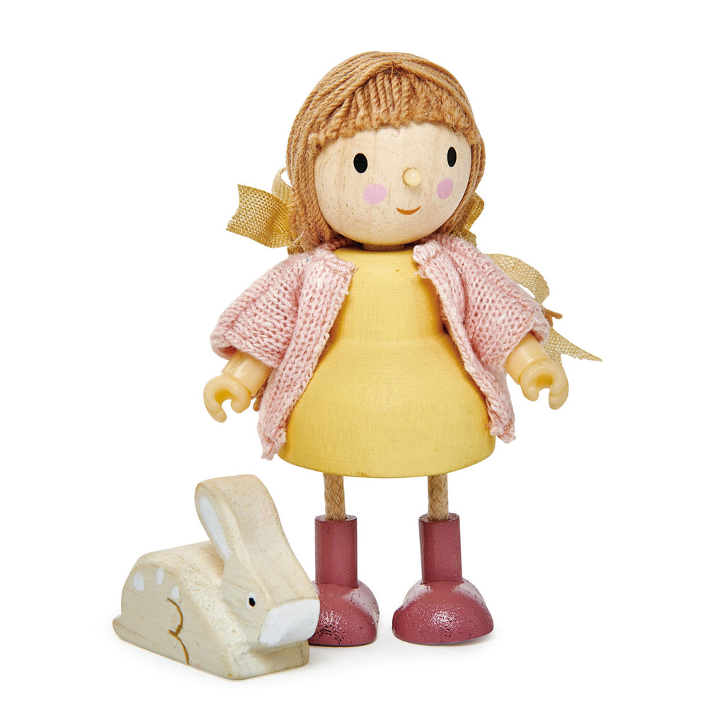 Tender Leaf Toys wooden doll Amy and her rabbit