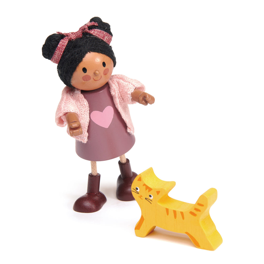 Tender Leaf toys wooden doll Ayana and her cat