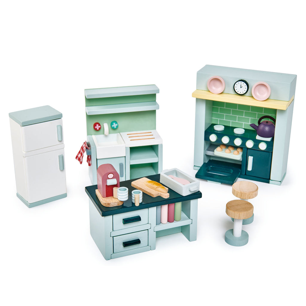 Tender Leaf Toys Wooden Dolls House kitchen Furniture set