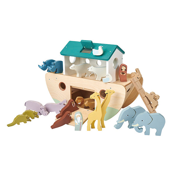 Tender Leaf wooden toys Noahs ark with lots of animal accessories