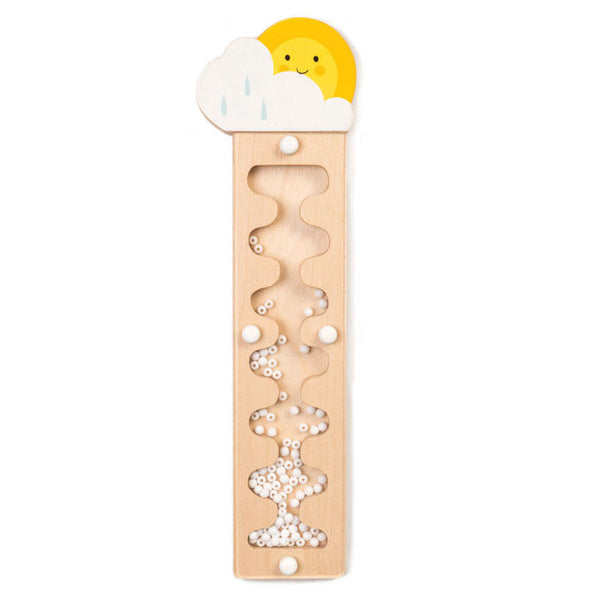 Tender Leaf Toys wooden Rainmaker sensory toy with smiling sun