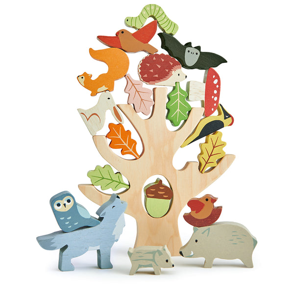 Tender Leaf Toys wooden Stacking Forest toy with woodland animals