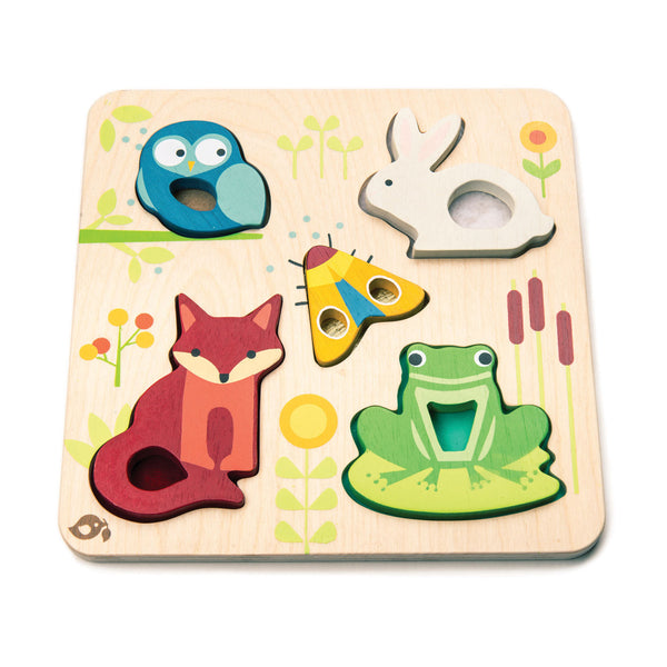 Tender Leaf Toys Touchy Feely Animals wooden sensory puzzle