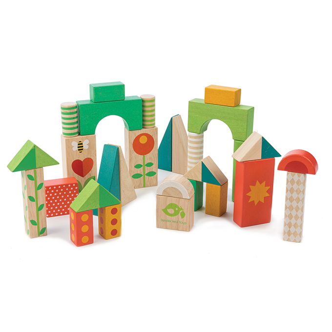 Tender Leaf Toys wooden walker with blocks for toddlers