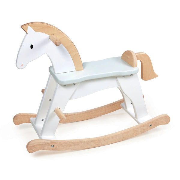 Tender Leaf Toys Lucky Rocking Horse white wooden rocking horse