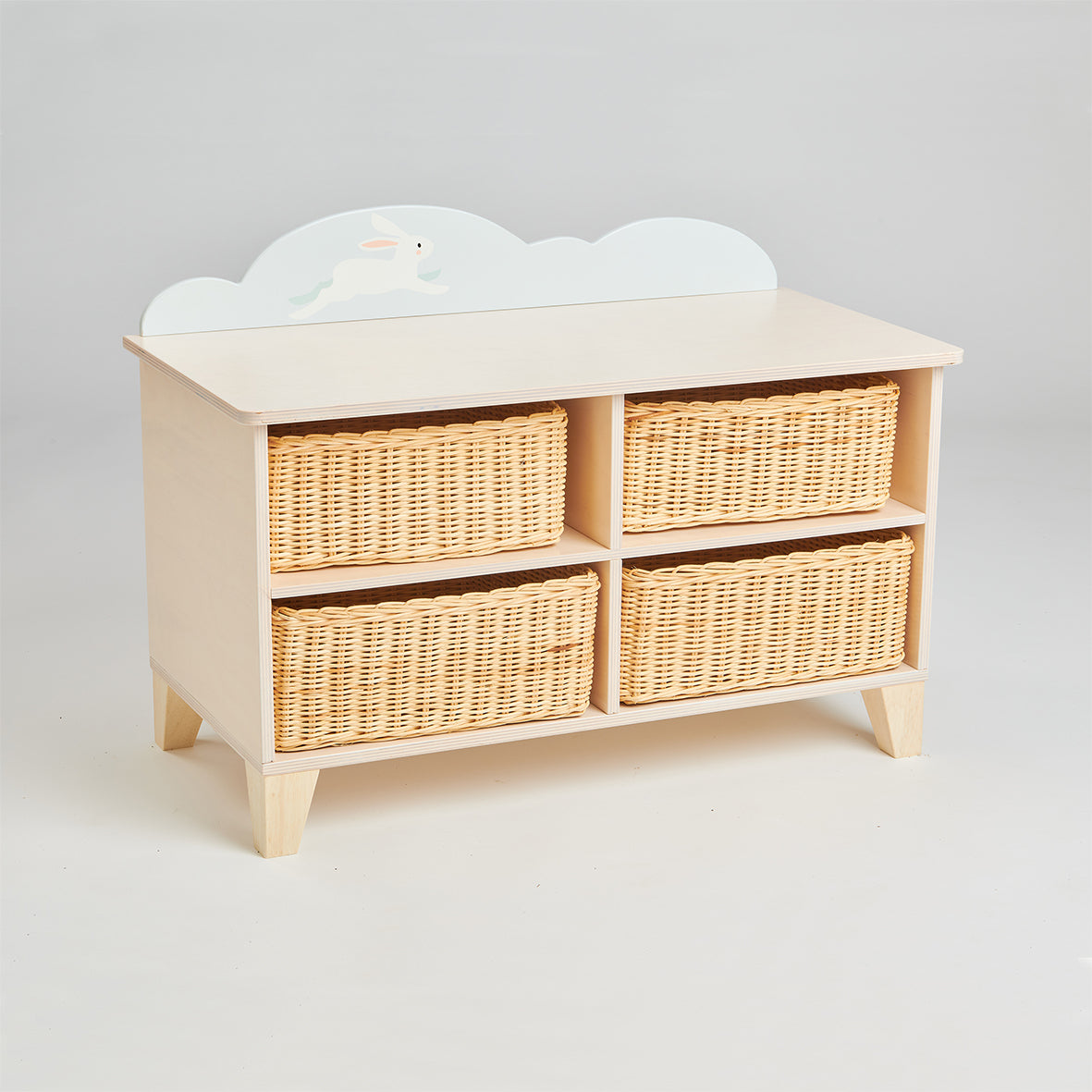 Standing Rabbit Storage Tender Leaf Toys | Wooden Bunny Storage Unit