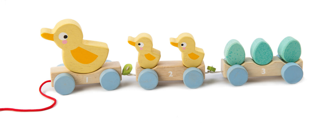Tender Leaf Wooden pull along toy ducks gift for toddlers