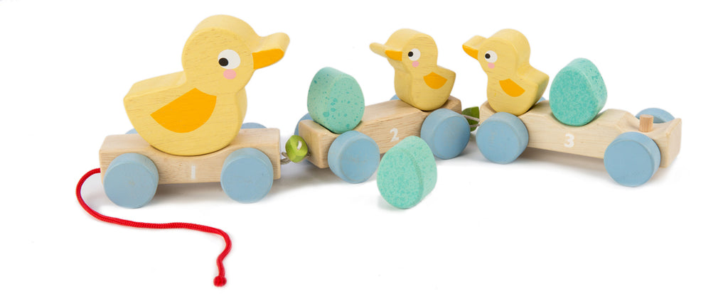 Tender Leaf Wooden pull along toy ducks gift for toddlers