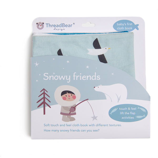 ThreadBear Snowy Friends soft fabric activity book for babies